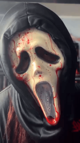🎃Máscara Halloween¨ghostface¨Efecto Sangre🩸