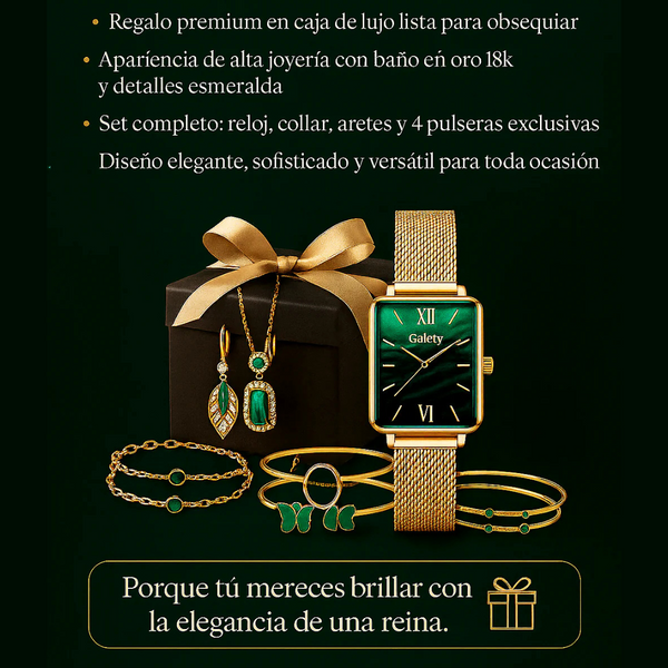 Juego Elegante de Reloj y Joyas