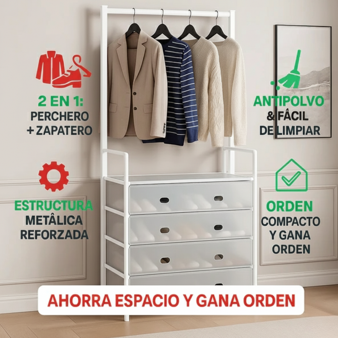 🌟 “Perchero-Zapatero con Tapa: organiza tu espacio al estilo y sin desorden”